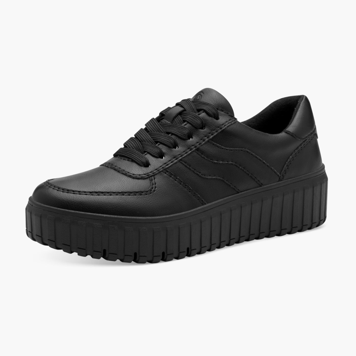 Jana Women's Black Vegan Trainer with Chunky Sole - Leavys Shoes