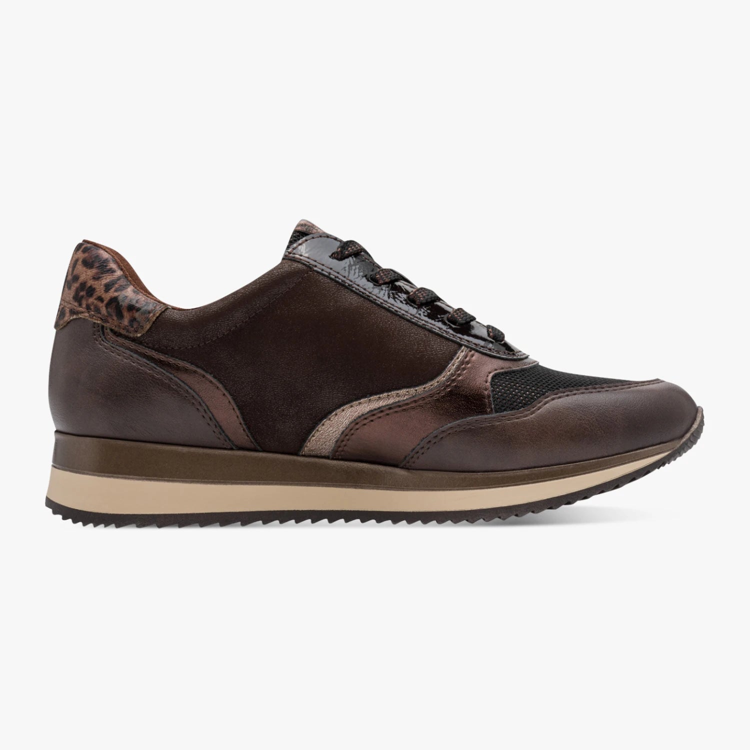 Jana Softline Mocca Wide Fit Trainer with Working Zip