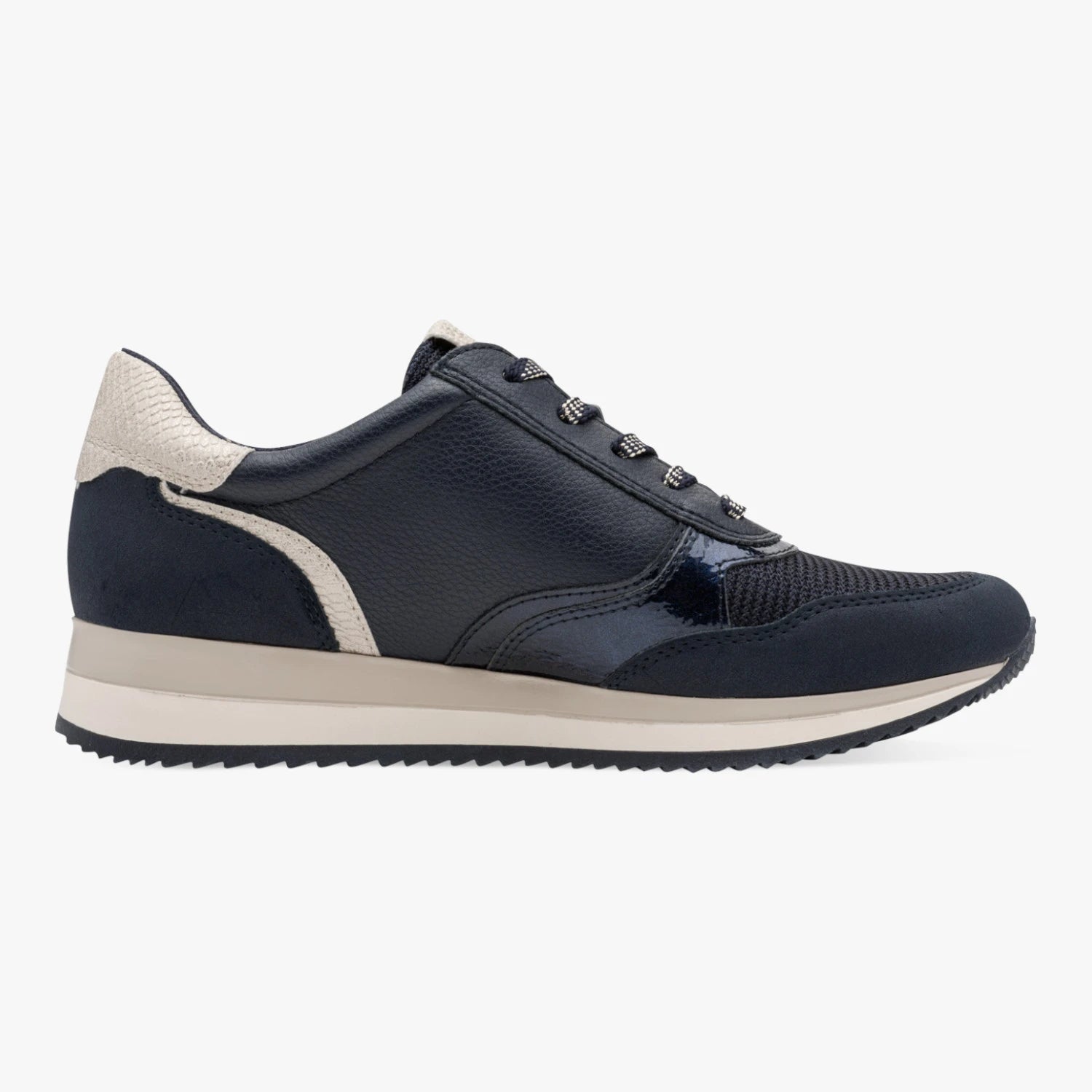 Jana Softline Navy Wide Fit Zip Trainers