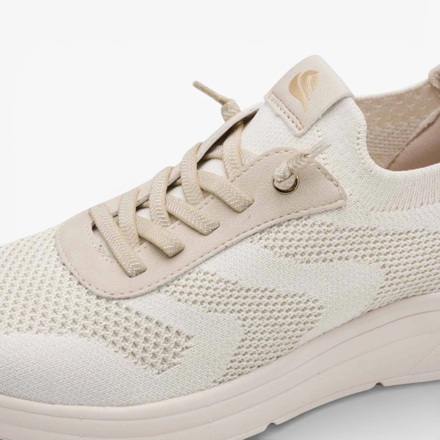 Jana Softline Beige/Gold Trainer (Wide Fit H, Step-In) – 8-23777-46 499