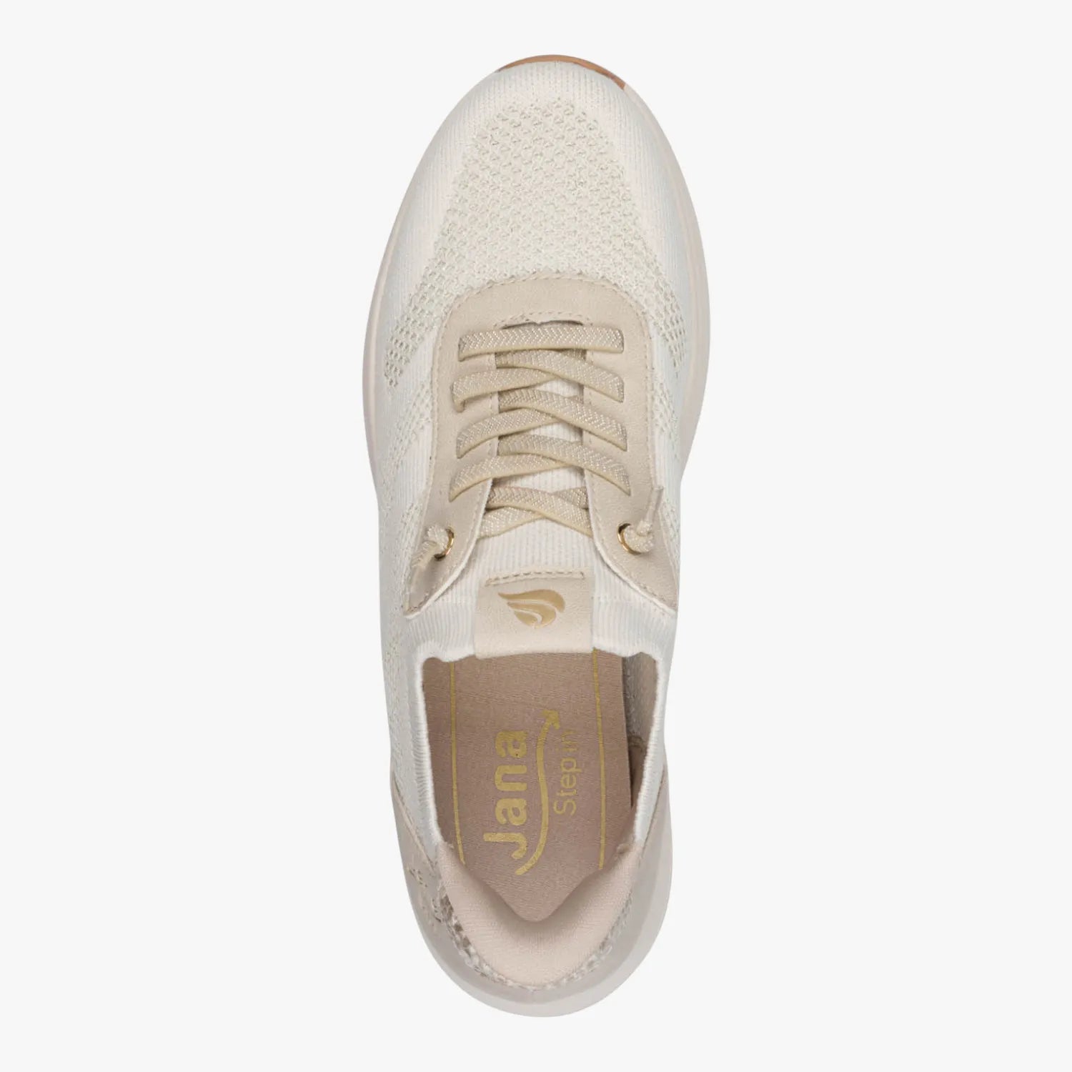 Jana Softline Beige/Gold Trainer (Wide Fit H, Step-In) – 8-23777-46 499