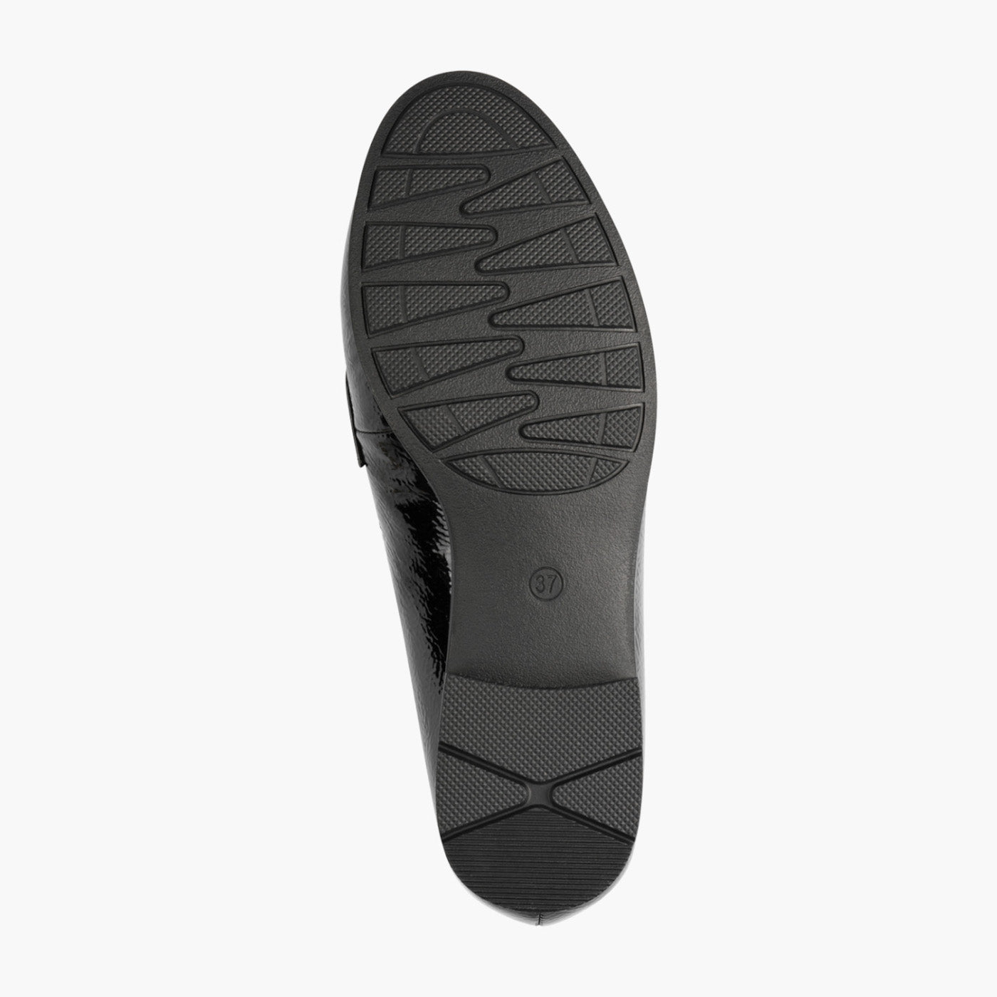 Jana Black Vegan Loafer with Gloss Chain Detail - Leavys Shoes