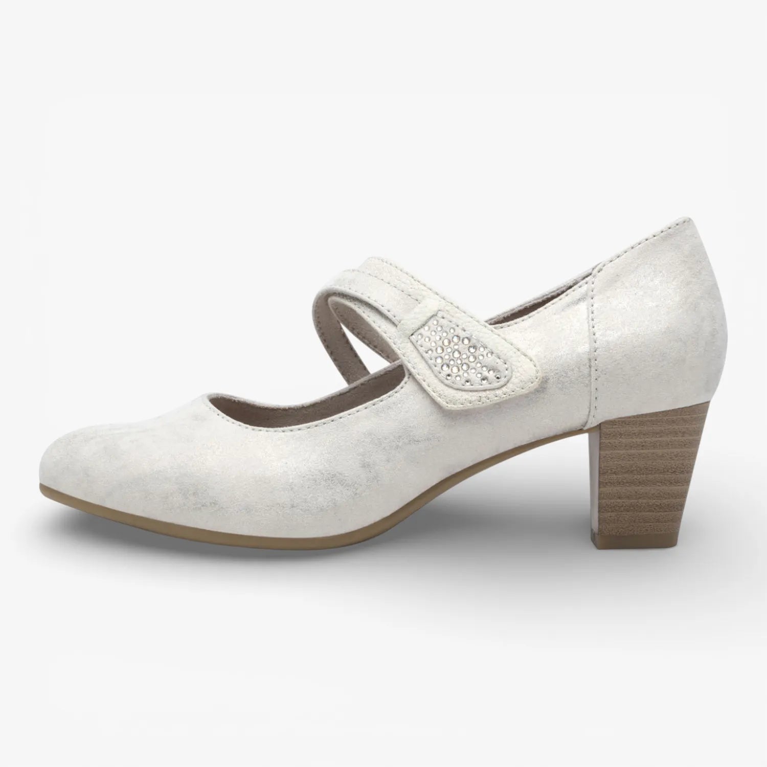 Jana Softline Beige/Gold Court Shoe (Wide Fit H, Vegan) – 8-24464-42 499