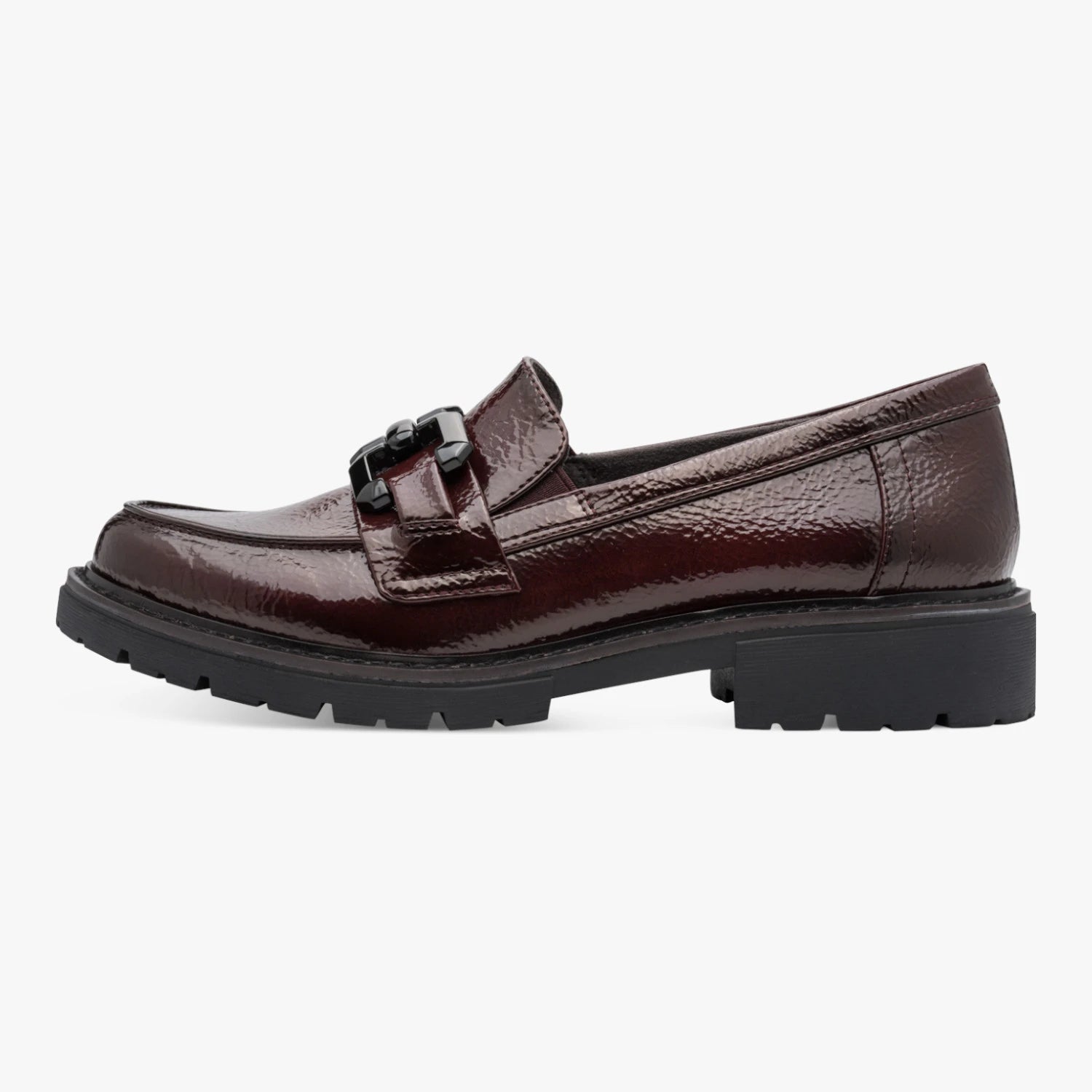 Jana Softline Bordeaux Patent Wide Fit Loafers