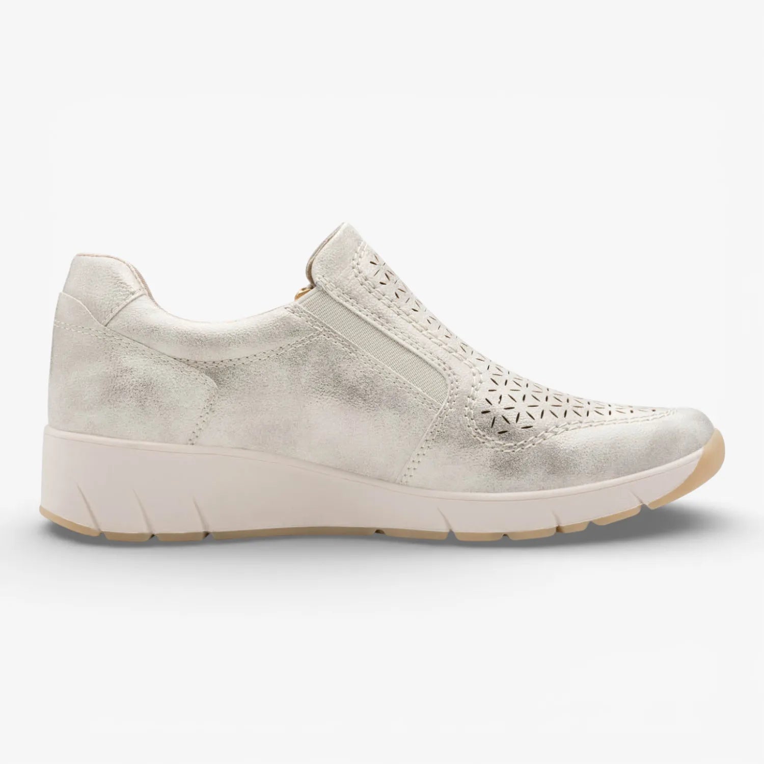 Jana Softline Beige Gold Trainer (Wide Fit H) – 8-24765-46 499