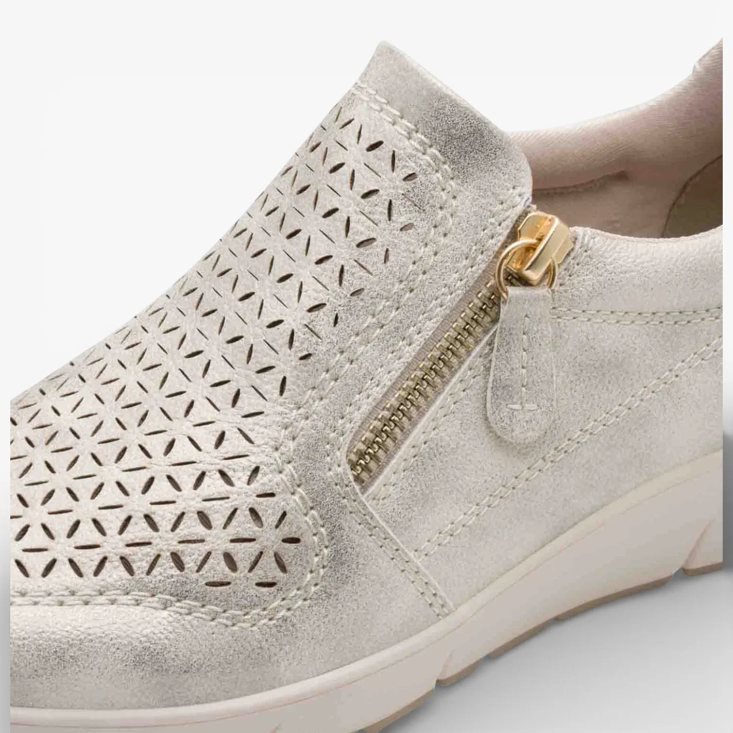 Jana Softline Beige Gold Trainer (Wide Fit H) – 8-24765-46 499