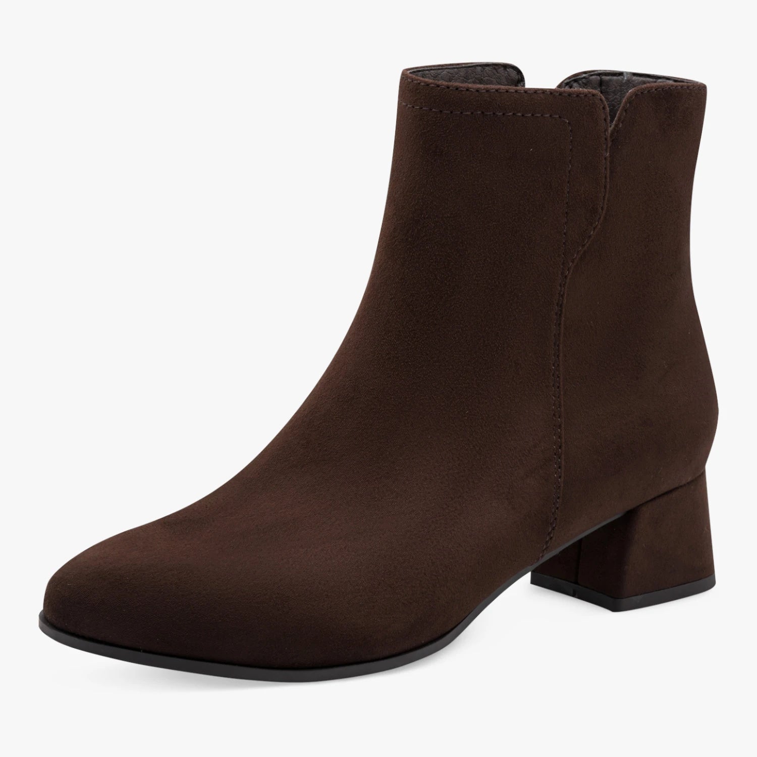 Jana Softline Brown Suede-Effect Wide Fit Ankle Boots