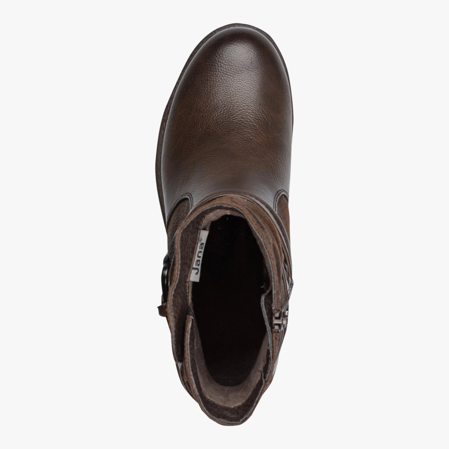 Jana Chocolate Brown Wide Fit TEX Strap Ankle Boots