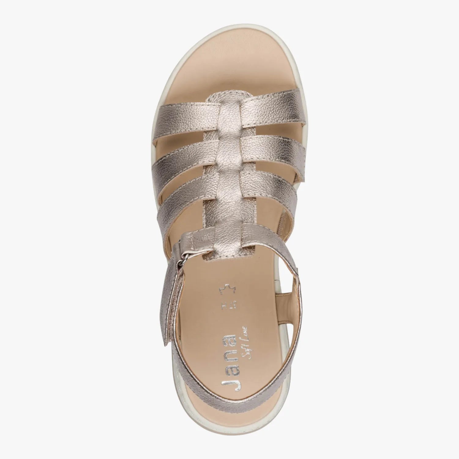 Jana Softline Leather Champagne Sandal (Wide Fit H) – 8-28710-46 954