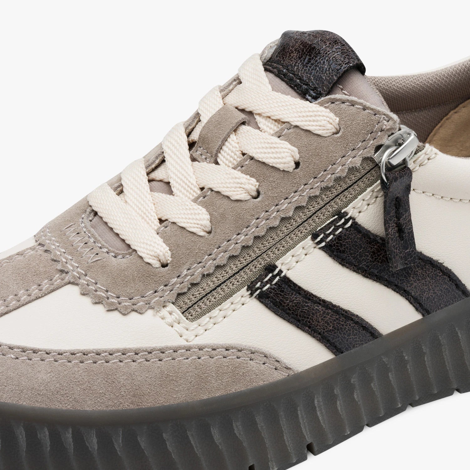 Tamaris Comfort Light Grey Wide Fit Platform Trainers