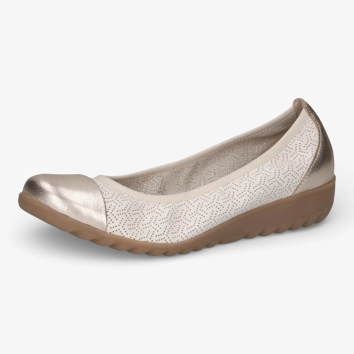 Caprice Beige/Gold Ballerinas Airmotion – 9-22103-42 658