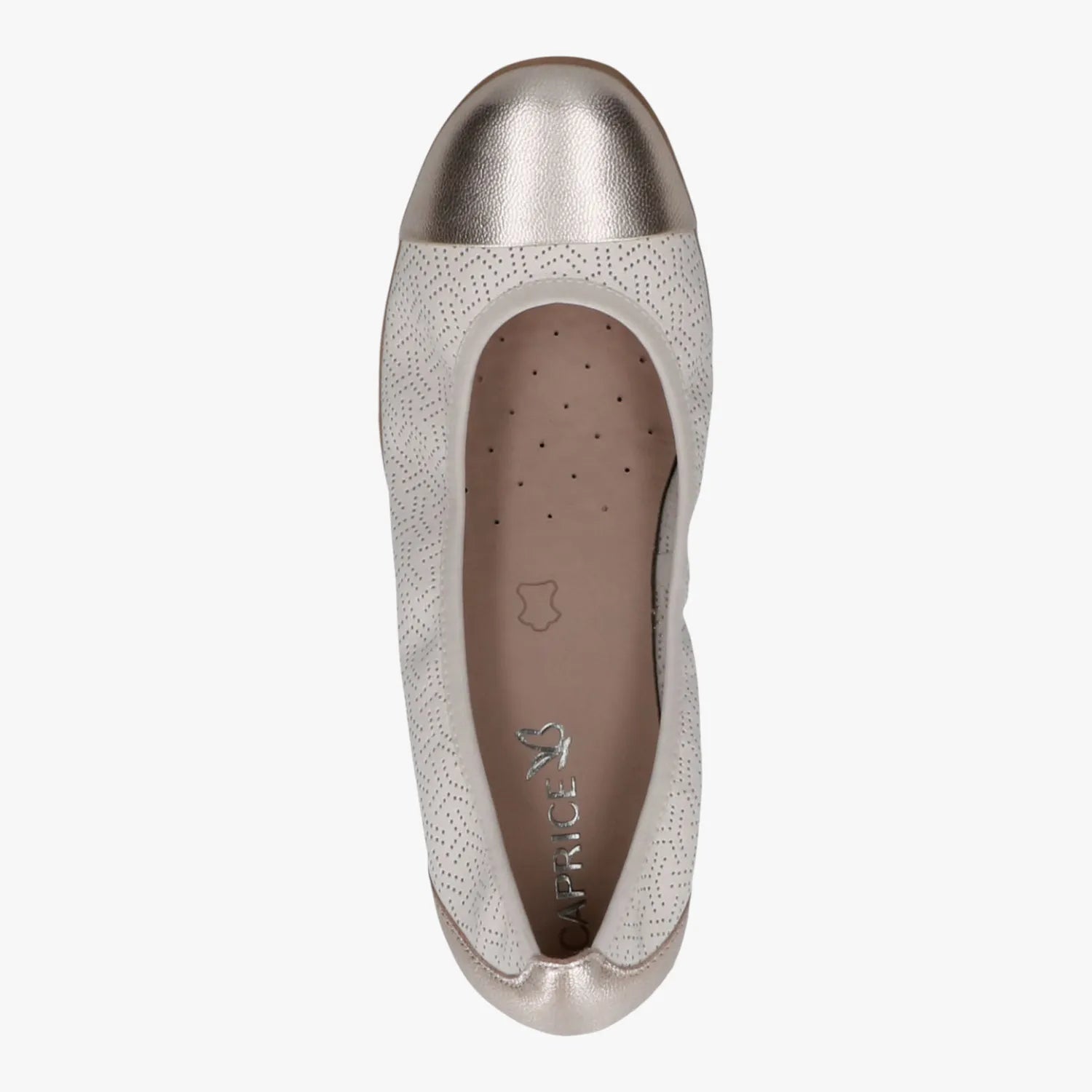 Caprice Beige/Gold Ballerinas Airmotion – 9-22103-42 658
