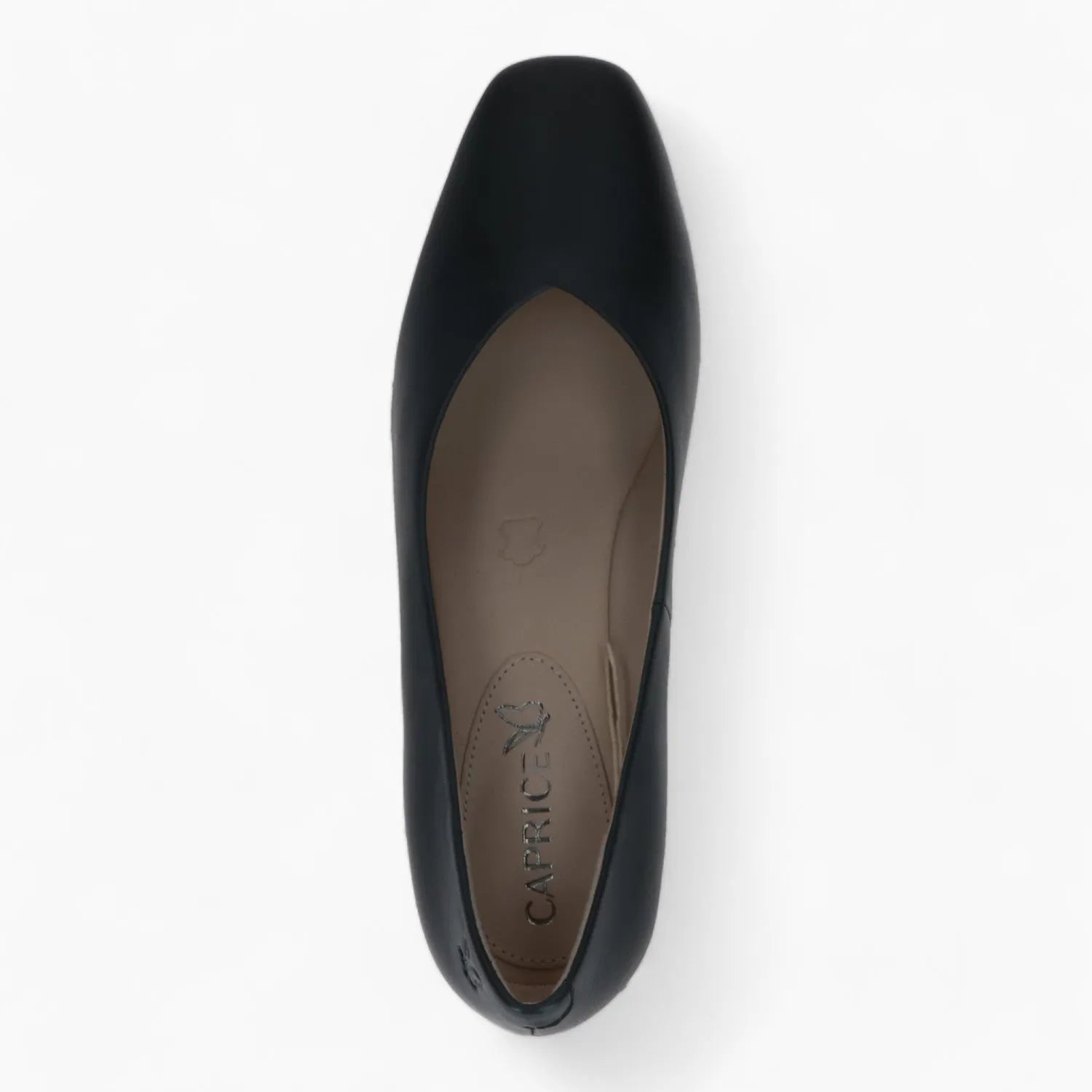 Caprice Navy Block Heel – Square Toe with Fish Cut Detail - Leavys Shoes