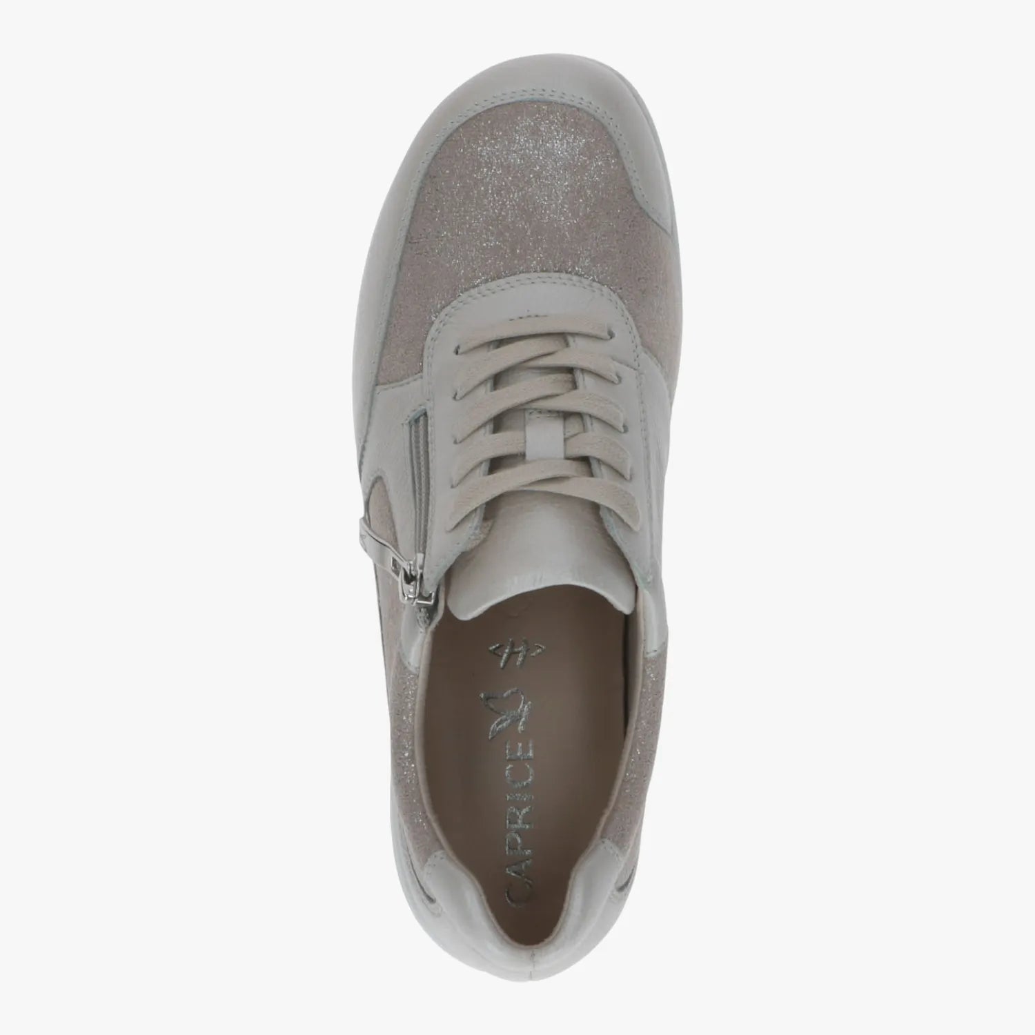 Caprice Beige Shimmer Trainers StretchOut (Wide Fit) – 9-23723-44 132