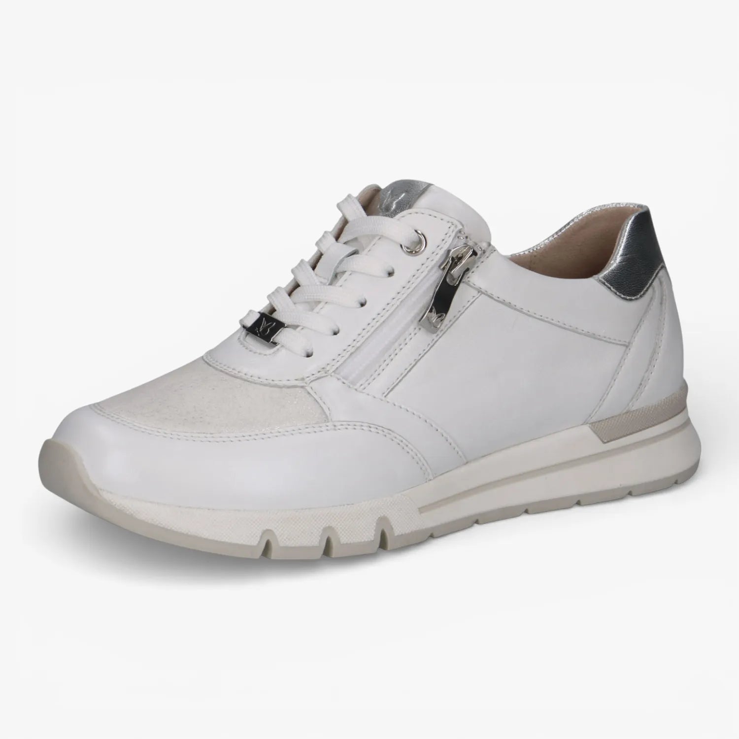 Caprice White/Silver Trainers StretchOut (Wide Fit) – 9-23751-46 183
