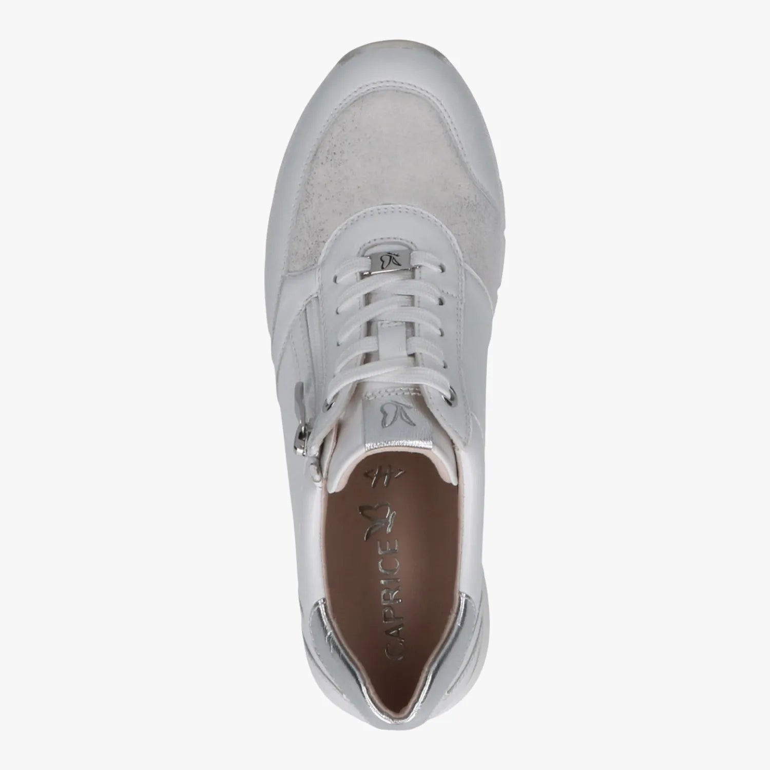 Caprice White/Silver Trainers StretchOut (Wide Fit) – 9-23751-46 183