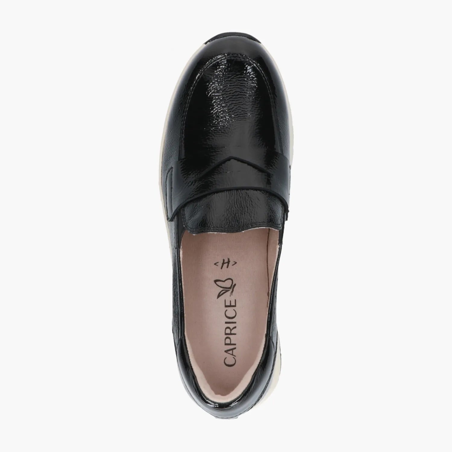 Caprice Black Naplak Leather Slip-On with Airmotion Sole - Leavys Shoes