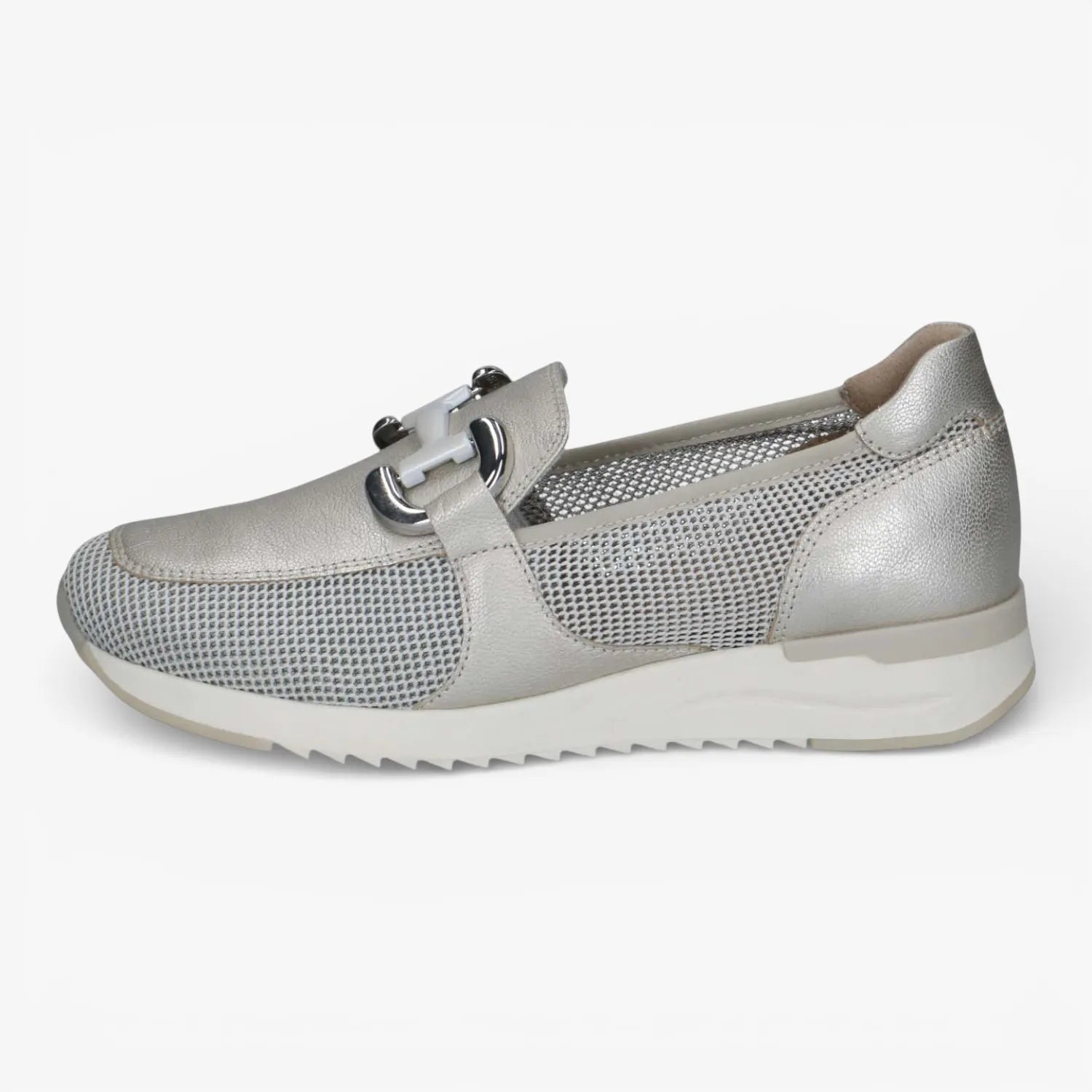 Caprice Platinum Metallic Loafer (Mesh Panels) – 9-24536-42 960