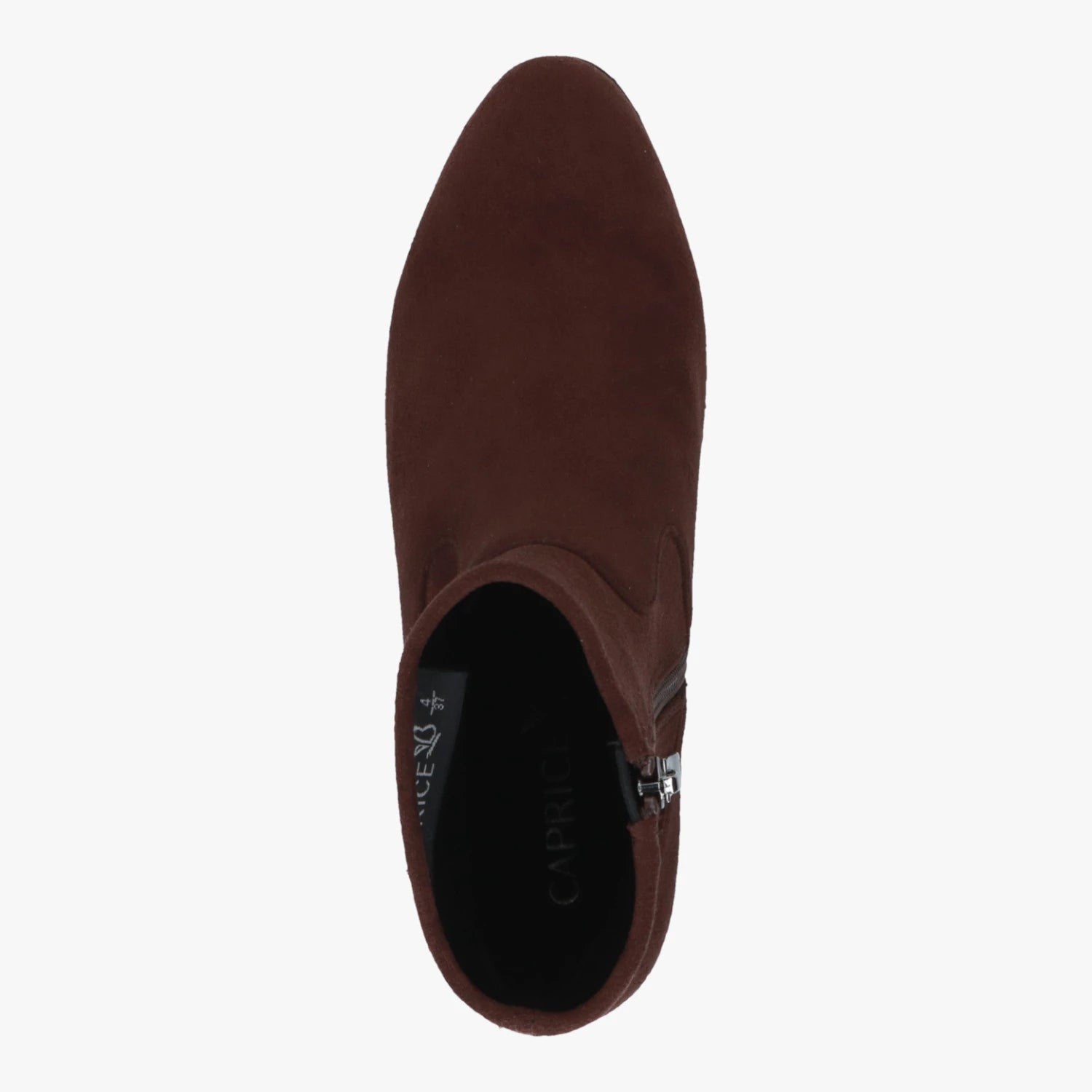 Caprice Dark Brown Stretch Block Heel Ankle Boots