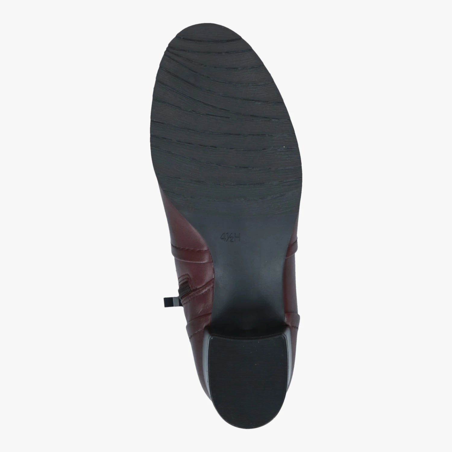 Caprice Burgundy Leather Wide Fit Ankle Boots