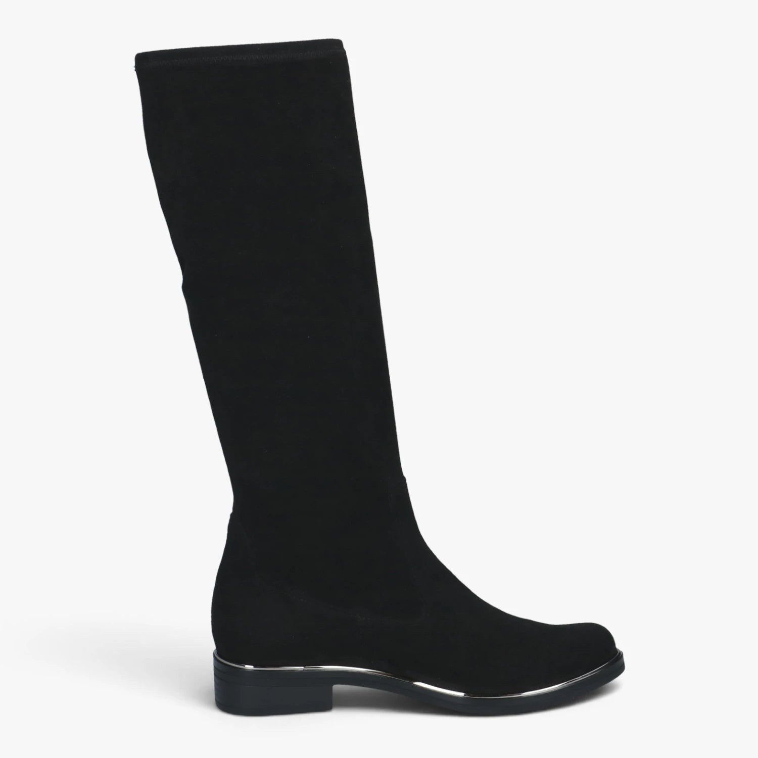Caprice Black Stretch Vegan Knee-High Boots