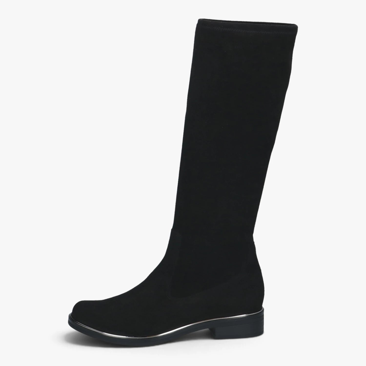 Caprice Black Stretch Vegan Knee-High Boots