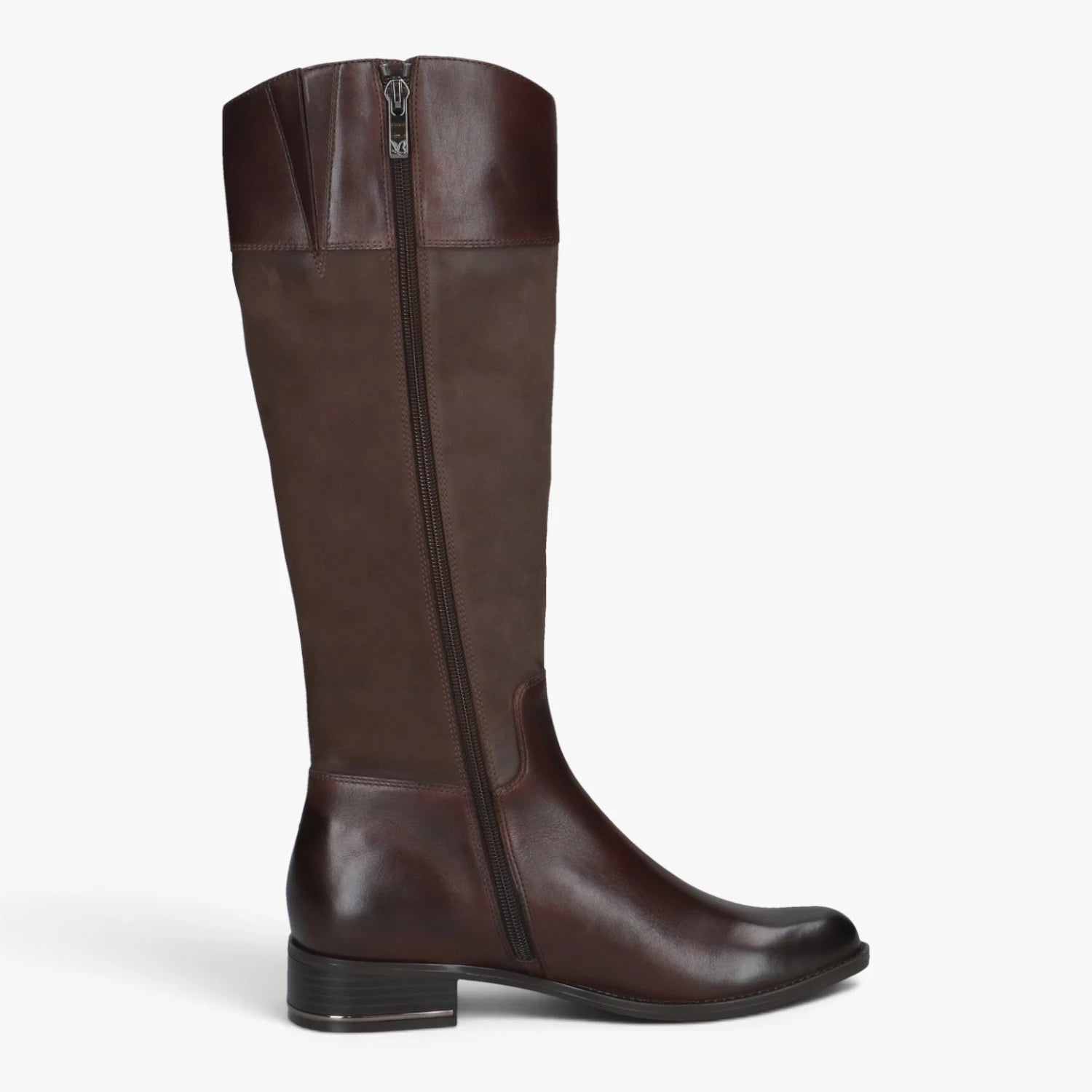 Caprice Dark Brown Leather Extra Slim Calf Riding Boots