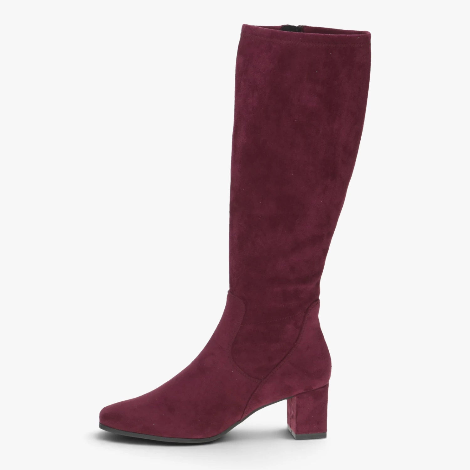 Caprice Bordeaux Stretch Fit Block Heel Long Boots