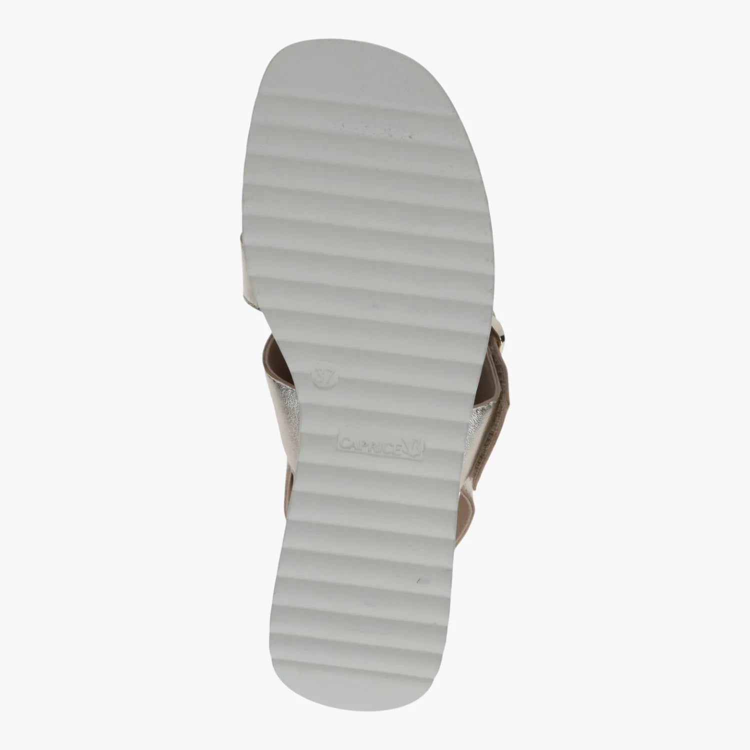 Caprice Light Gold Metallic Wedge Sandals with Velcro – 9-28300-46 978