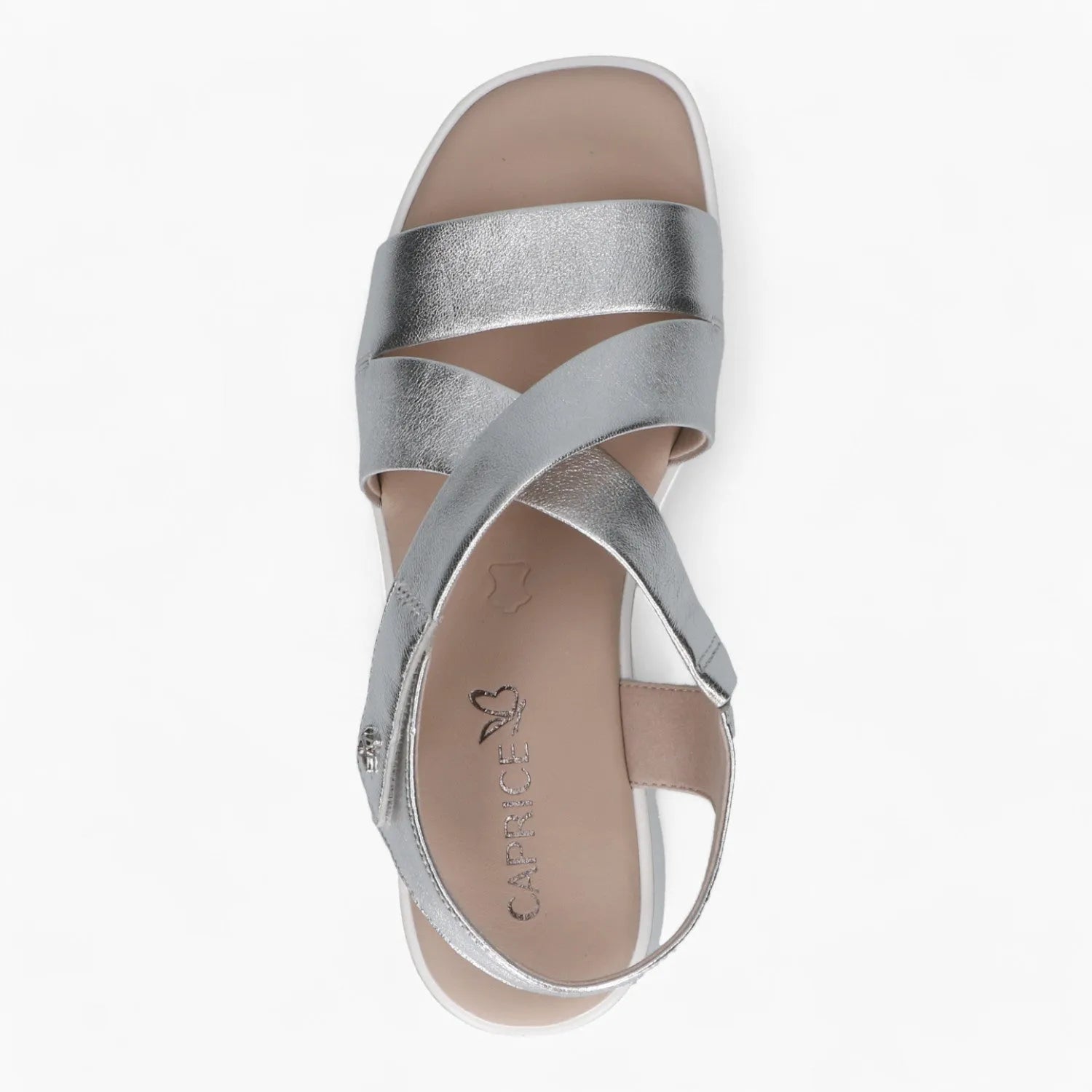 Caprice Silver Wedge Sandal – Dressy & Comfortable - Leavys Shoes
