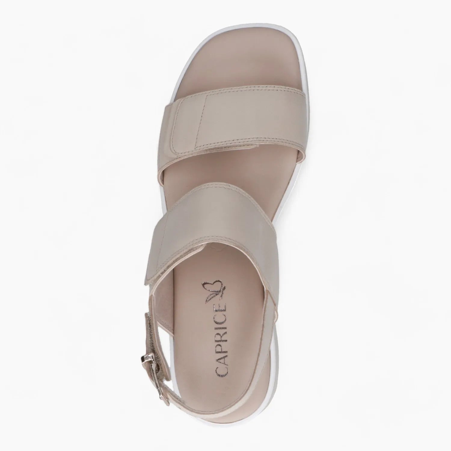 Caprice Beige Wedge Sandal – Dressy & Adjustable Comfort - Leavys Shoes