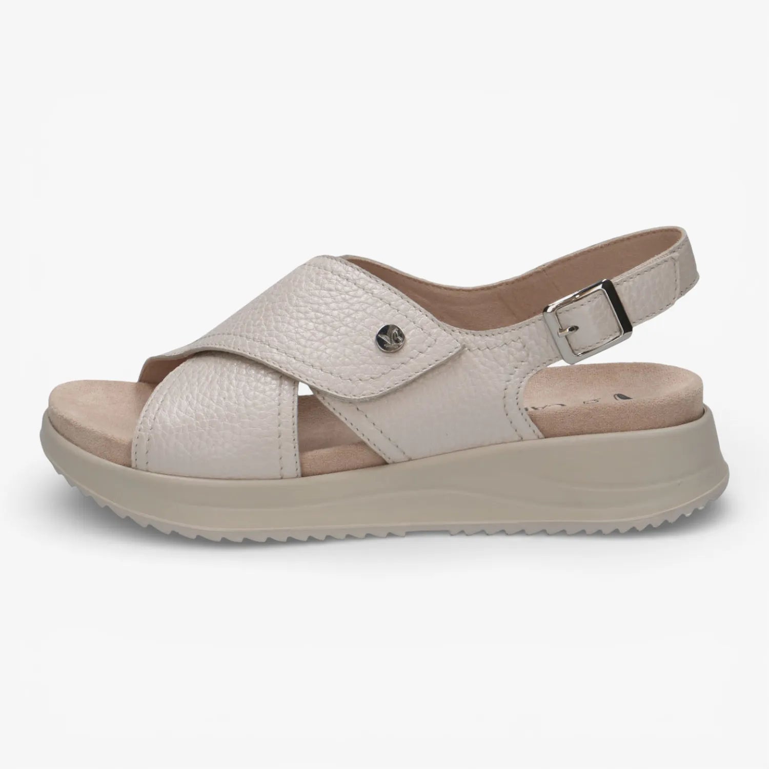 Caprice Ecru Soft Leather Wedge Sandals – 9-28707-46 136