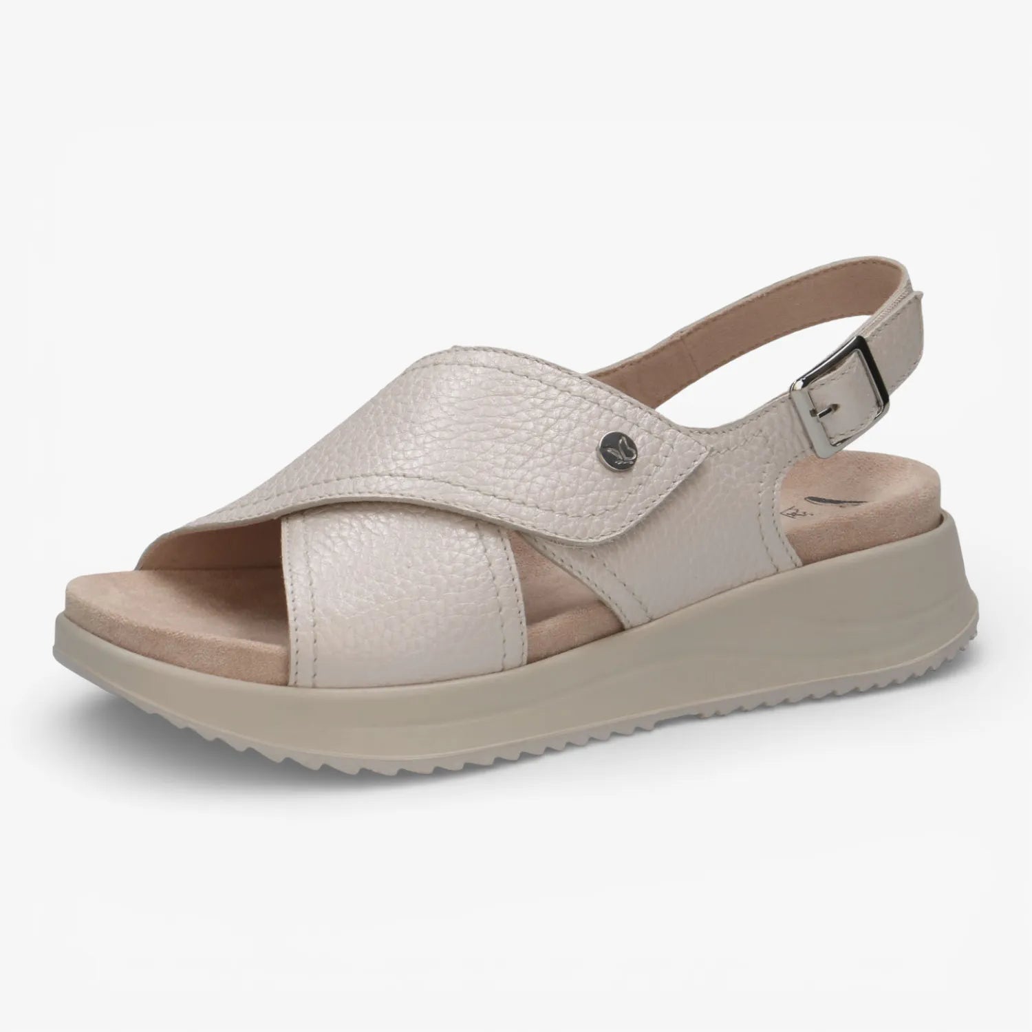 Caprice Ecru Soft Leather Wedge Sandals – 9-28707-46 136