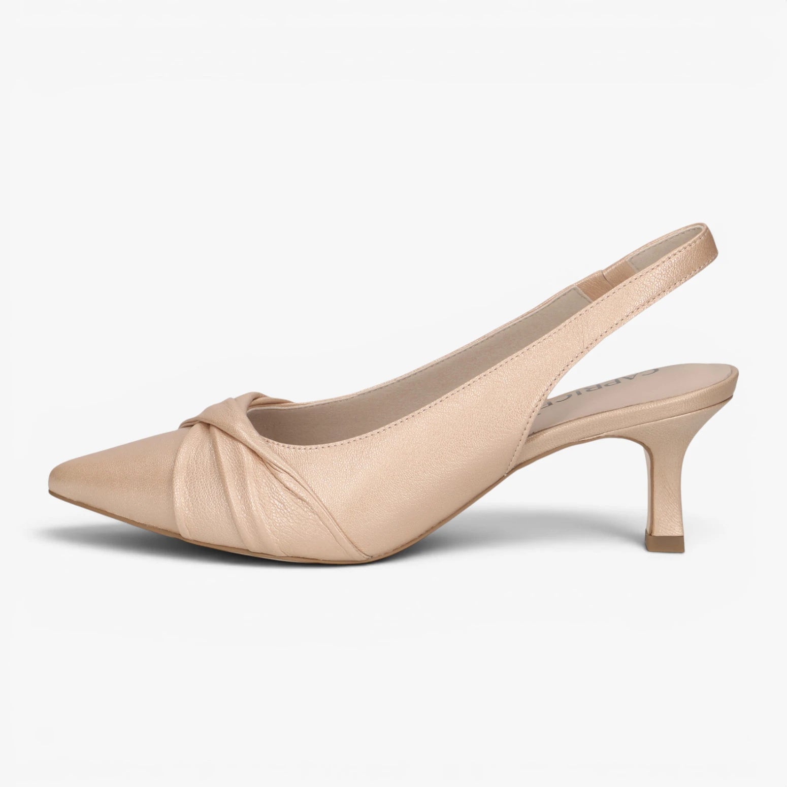 Caprice Beige Slingback Court Shoes with Queenie Heel – 9-29600-46 433