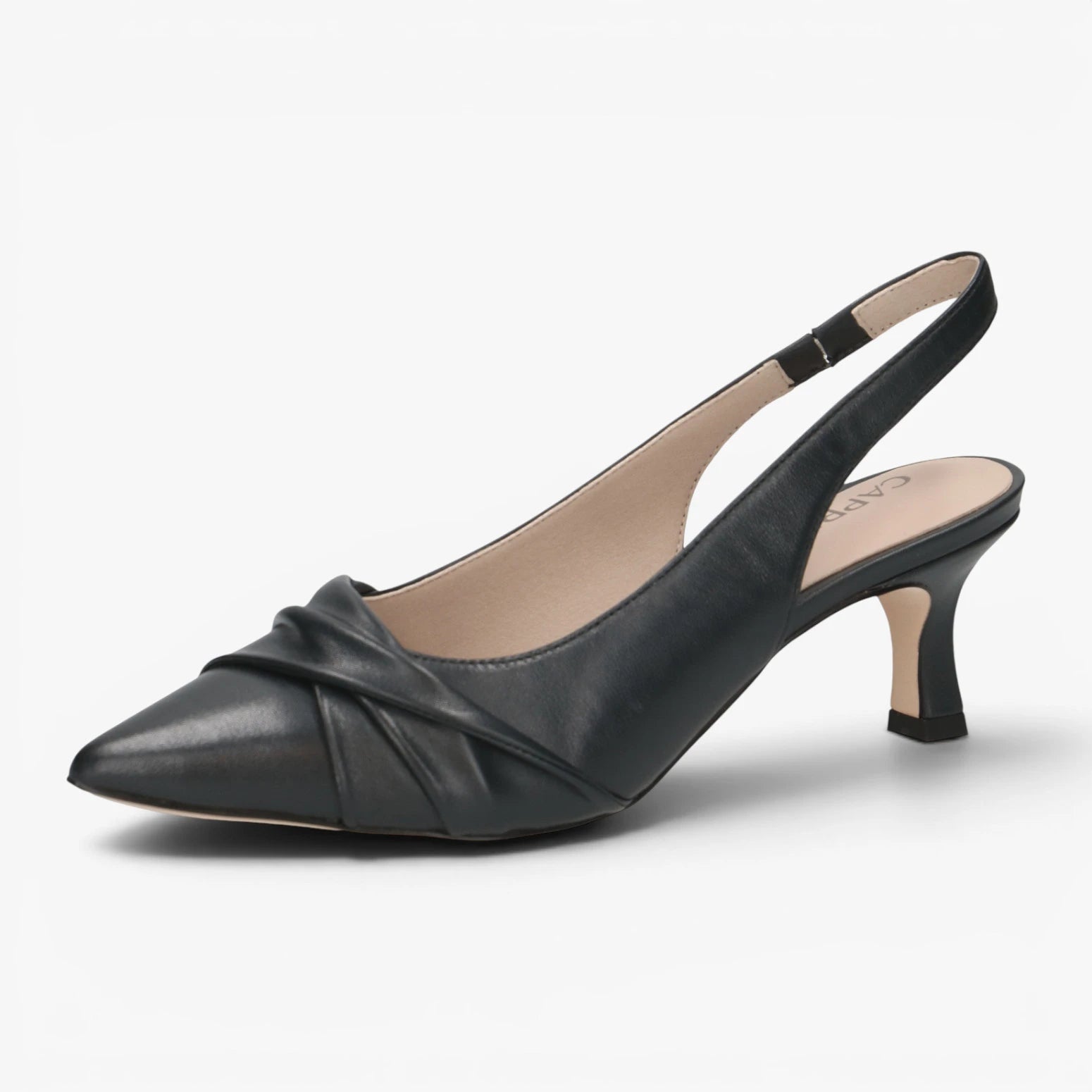 Caprice Navy Slingback Court Shoes with Queenie Heel – 9-29600-46 855