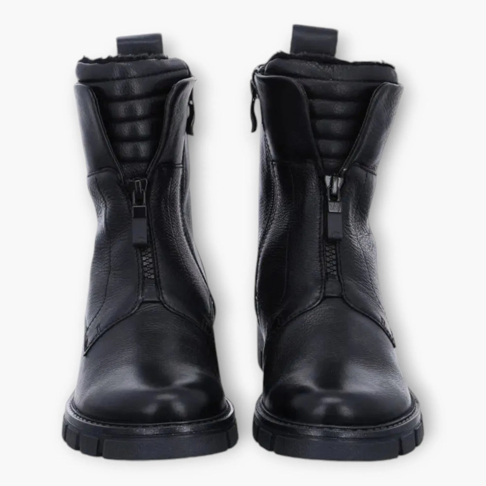 Ara Black Boots with Front Zip & Fur Lining - Wide Fit & Comfortable - Leavys Shoes