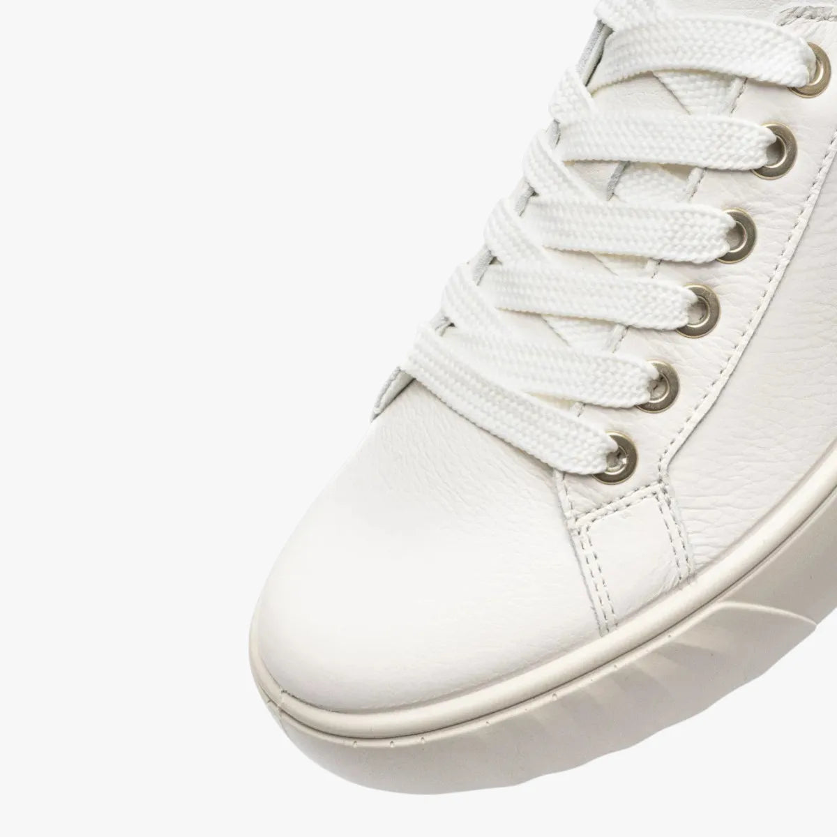 Ara Monaco Cream Leather Platform Trainer