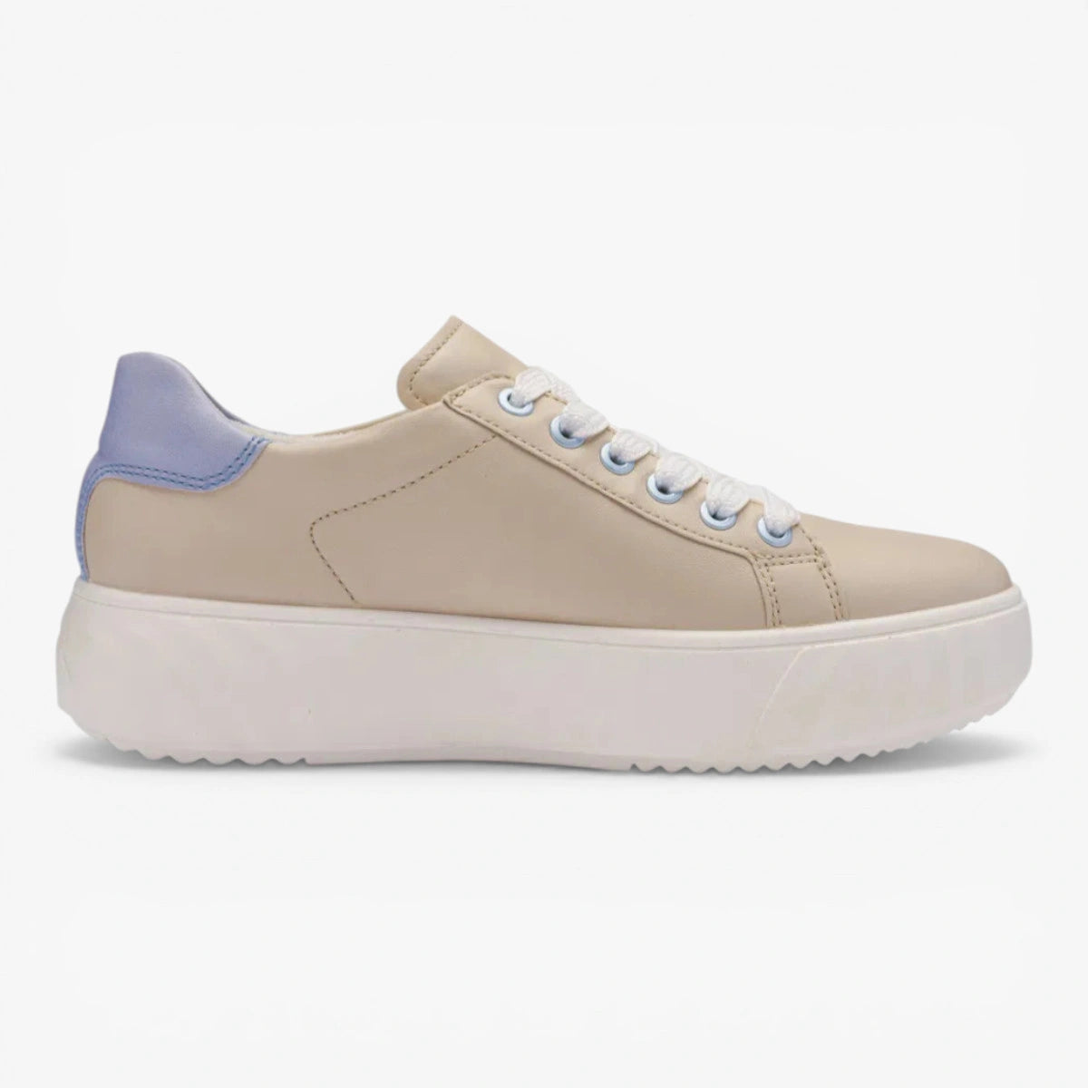Ara Beige Blue Trainer (Wide Fit) Monaco