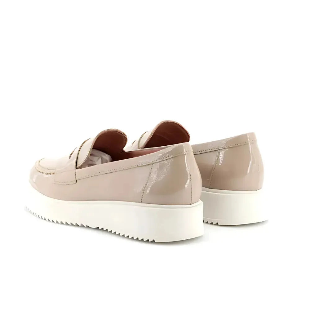 Pitillos Patent Nude Loafer with Platform Sole - Leavys Shoes