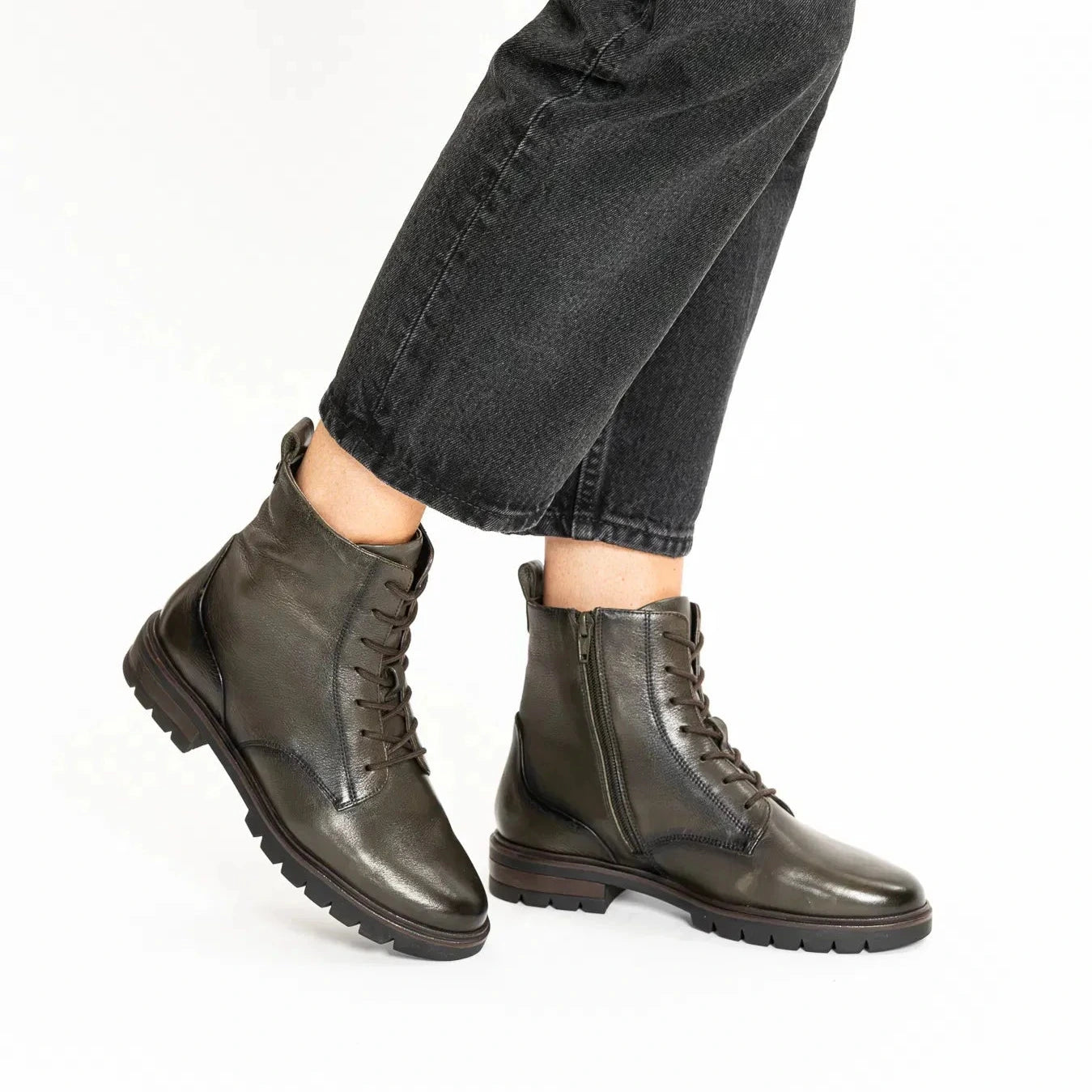 Ara Cambridge Lace-Up Ankle Boot Forest Green