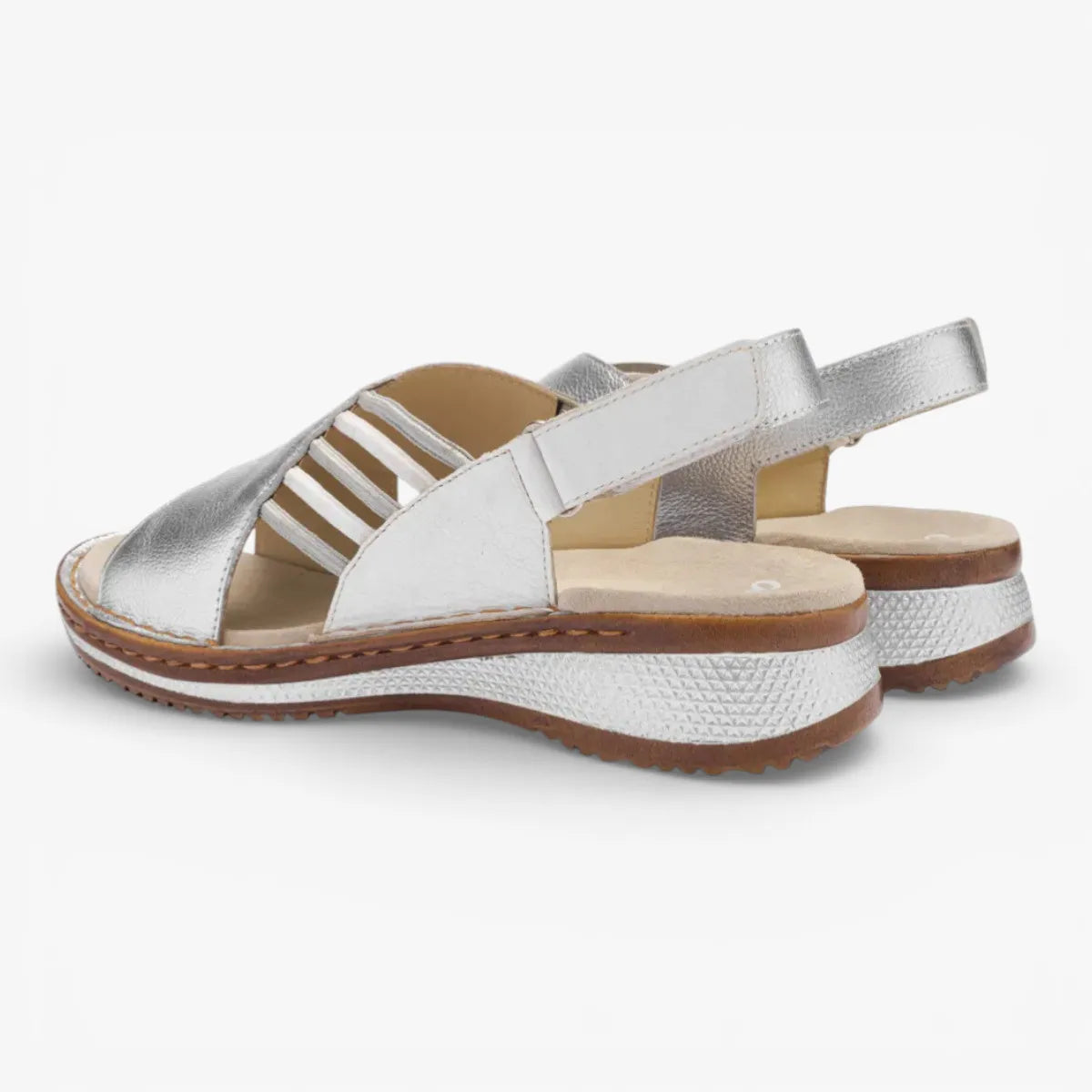 Ara Silver White Sandal (Velcro Fastening) - Hawaii