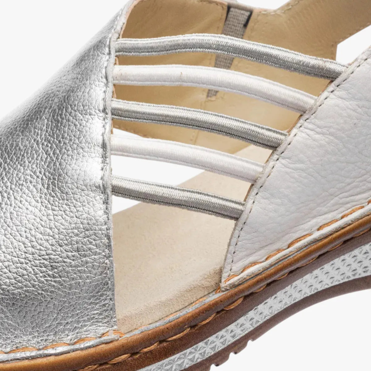 Ara Silver White Sandal (Velcro Fastening) - Hawaii