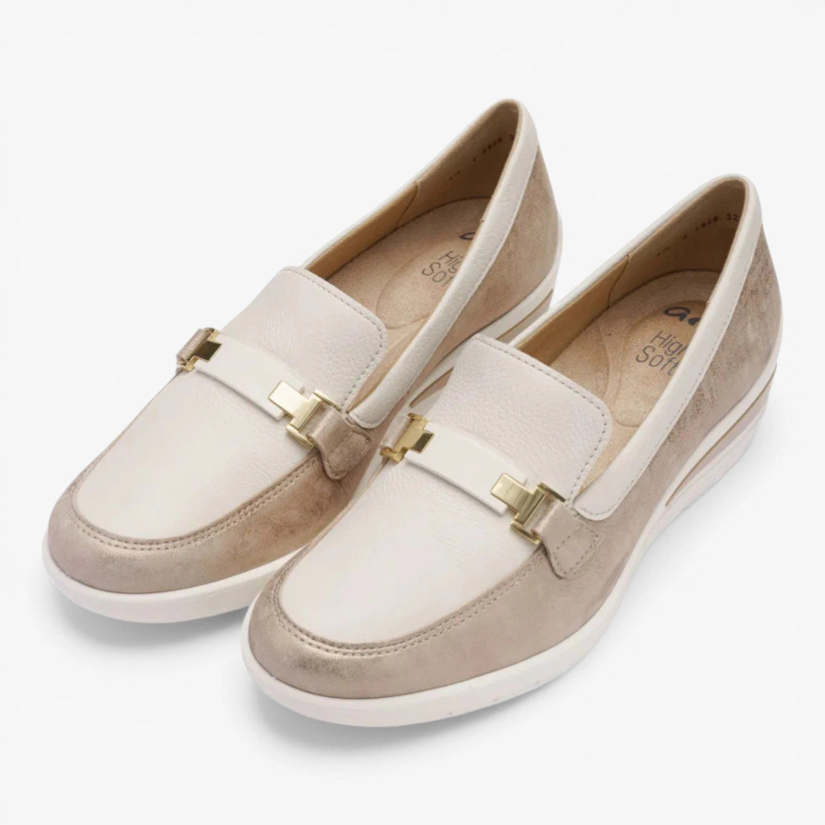 Ara Shell Cream Court Shoe (Wide Fit) Zürich