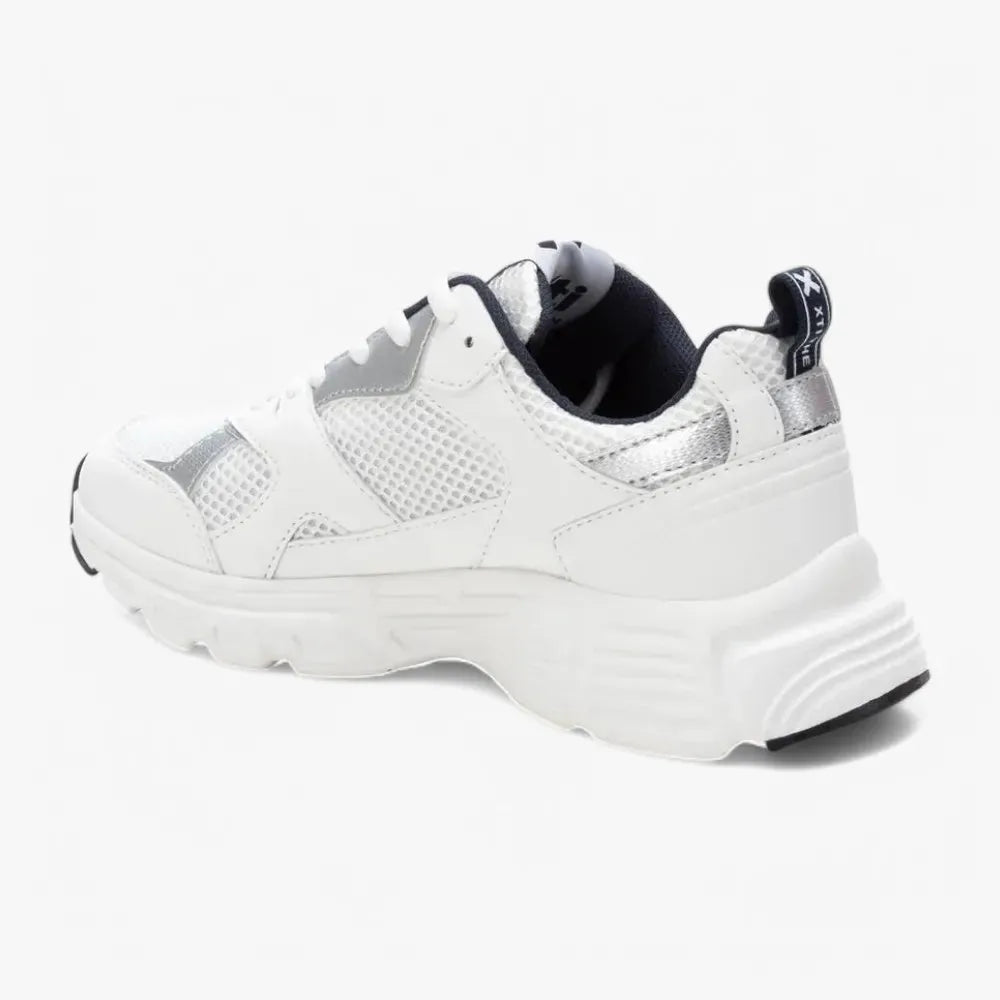 Xti White Chunky Trainers with Removable Insole - Leavys Shoes