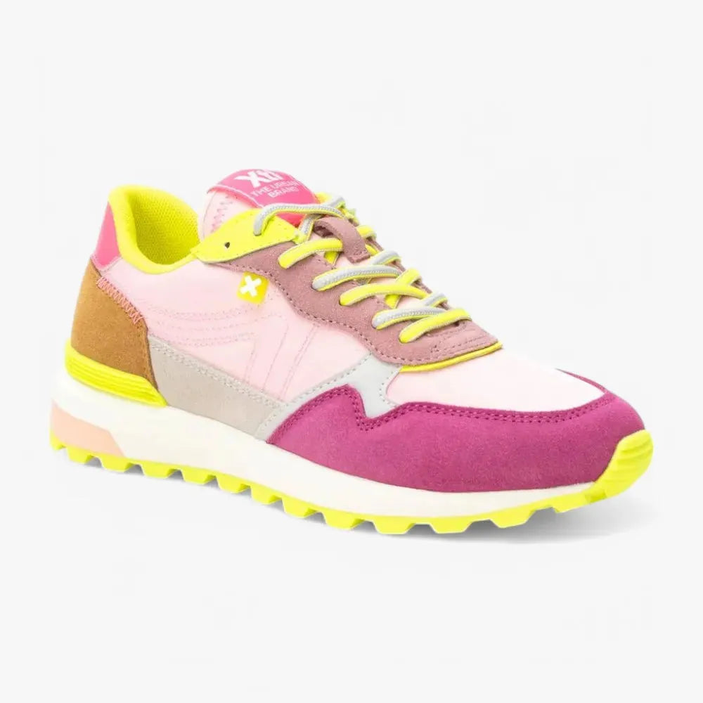 Xti Pink Multi-Colour Trainers with Removable Insole - Leavys Shoes