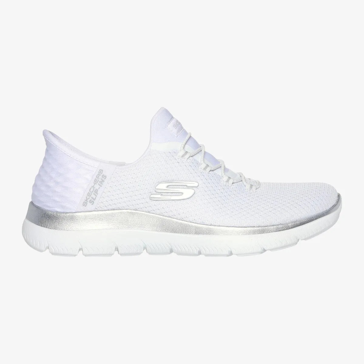 Skechers White Slip-ins Diamond Dream Trainers - Leavys Shoes