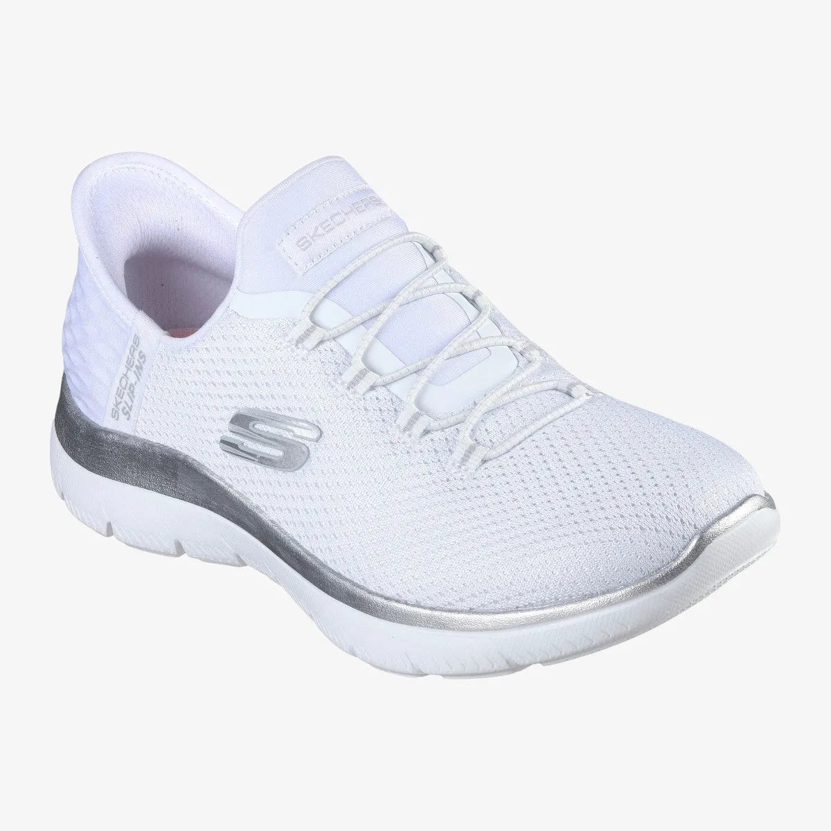 Skechers White Slip-ins Diamond Dream Trainers - Leavys Shoes