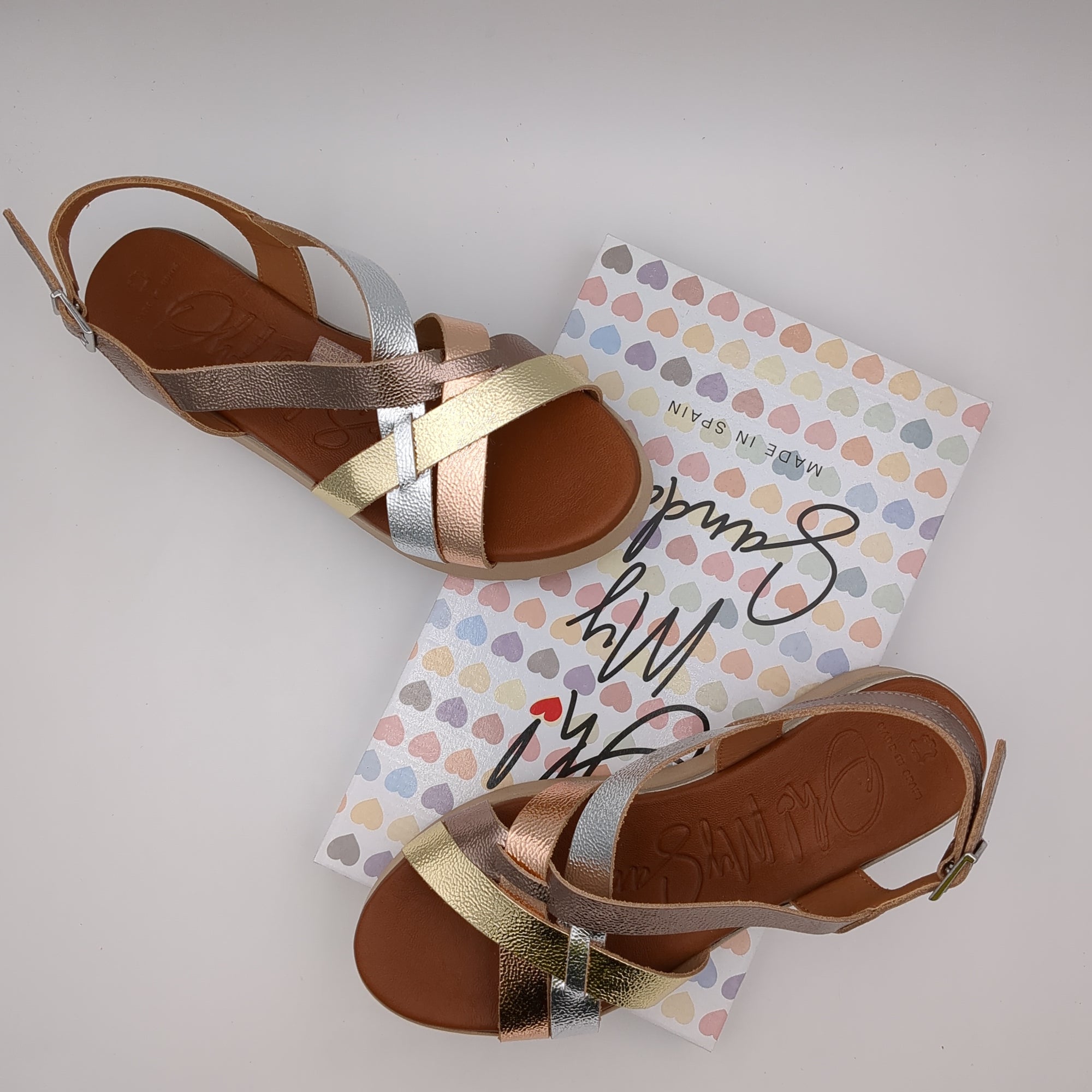 Oh My Sandals Multi-Colour Metallic Strappy Sandals - 5418 DUNA CAVA CB