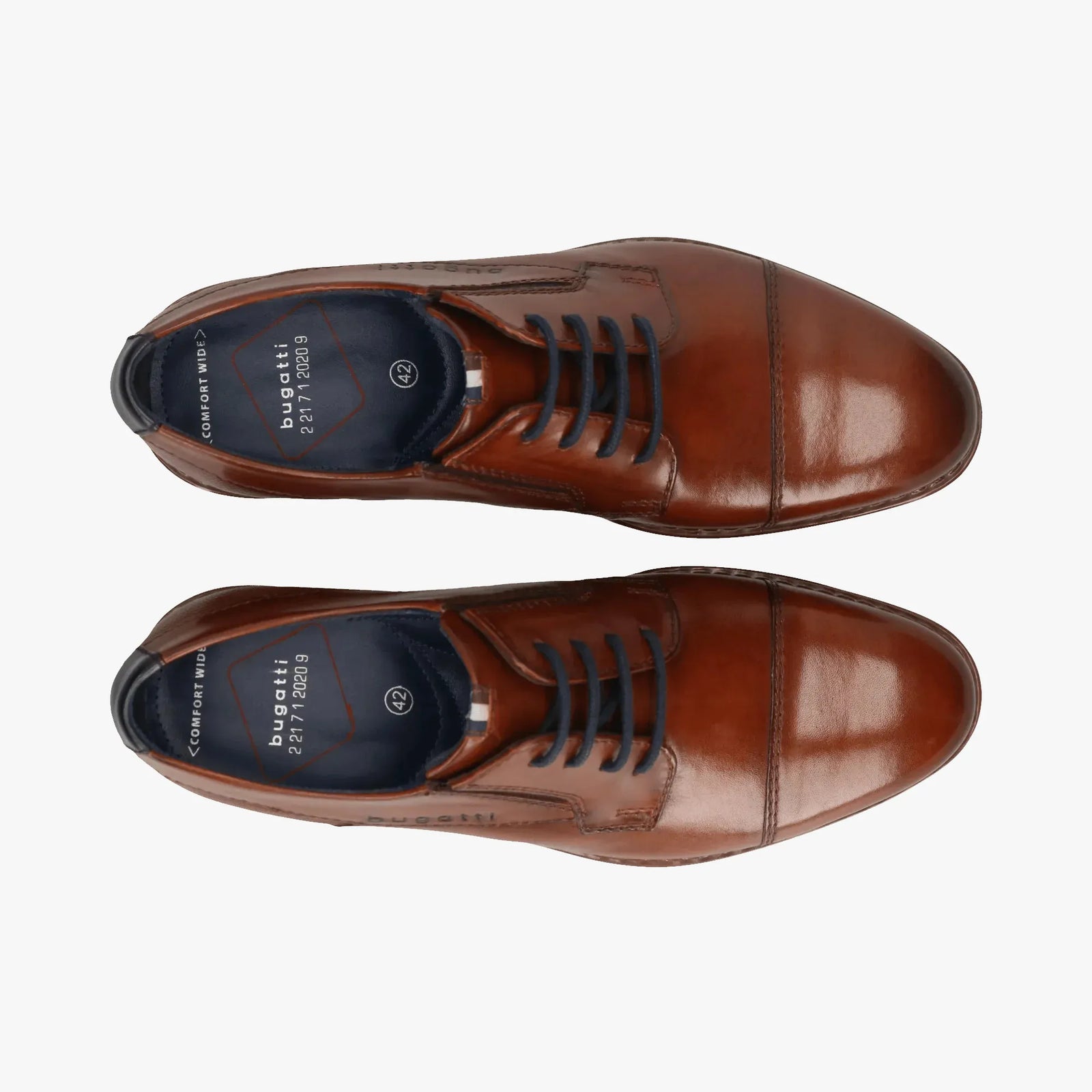 Bugatti Cognac Brown Lace-up (Wide Fit) – 315-AQR04-1000-6300