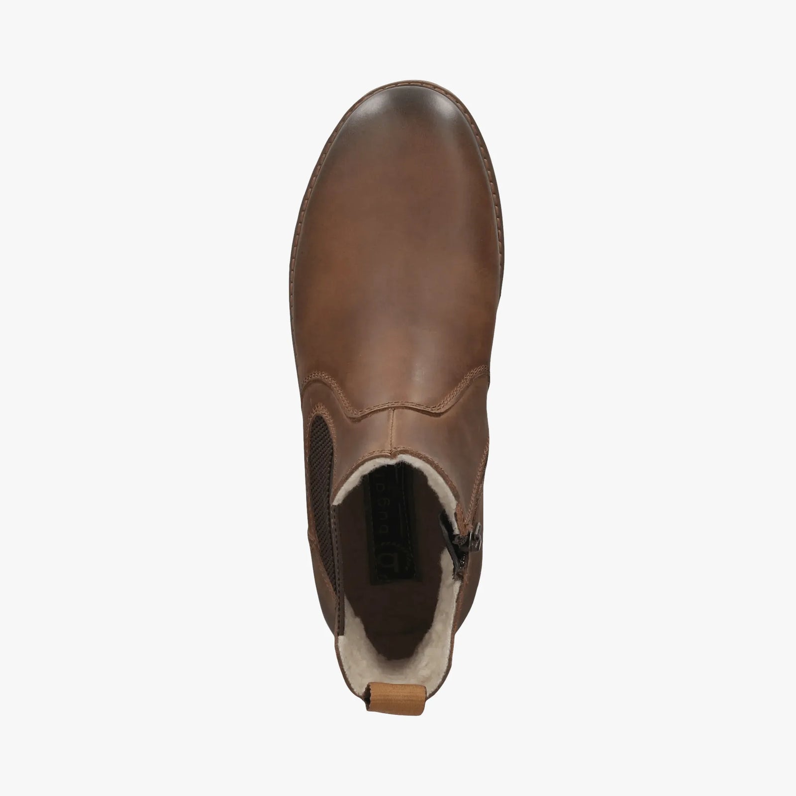 Bugatti Cognac Leather Men’s Chelsea Boot – Side Zip, Roomy Fit (321-AOQ53) - Leavys Shoes